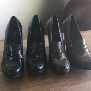 Brown & Black Heeled Mocasines